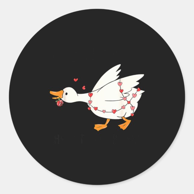You Make My Heart Go Honk Goose Valentine  Classic Round Sticker (Front)