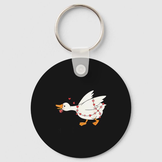 You Make My Heart Go Honk Goose Valentine  Keychain (Front)