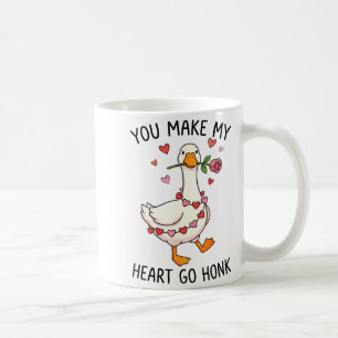 You Make My Heart Go Honk Valentine Goose Preppy  Coffee Mug