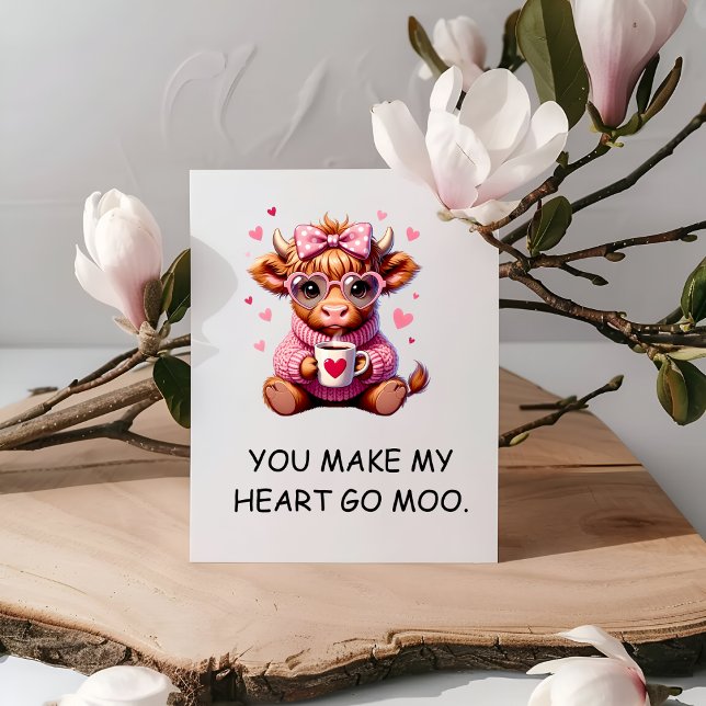 You Make My Heart Go Moo Funny Valentines  Day Card (Creator Uploaded)