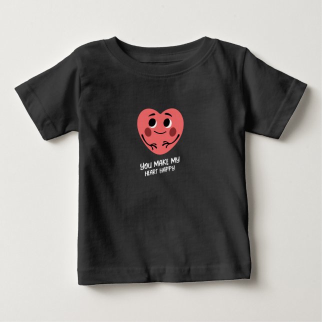 you make my heart happy baby baby T-Shirt (Front)