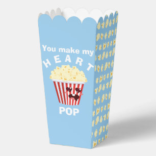 You make my heart POP Cute Popcorn  Favor Boxes