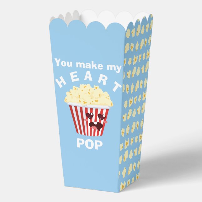 You make my heart POP Cute Popcorn  Favor Boxes (Back)