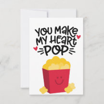 You Make My Heart Pop | Cute Popcorn Pun Design |