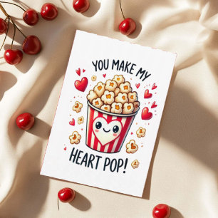 You make my heart pop! Funny Valentine  Holiday Card
