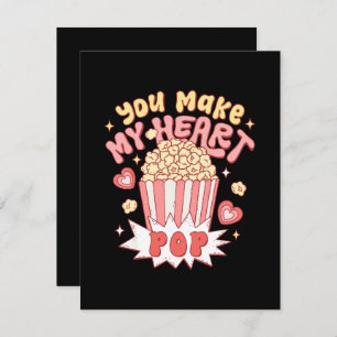 You Make My Heart Pop Funny Valentine's Day Note Card