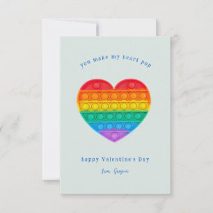 You Make My Heart Pop   Pop Fidget Valentine Note Card