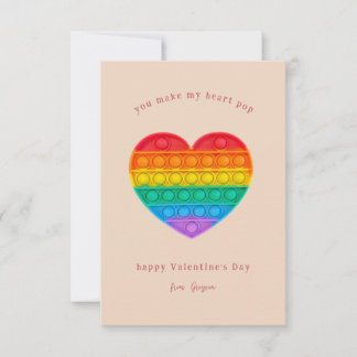 You Make My Heart Pop | Pop Fidget Valentine Note Card