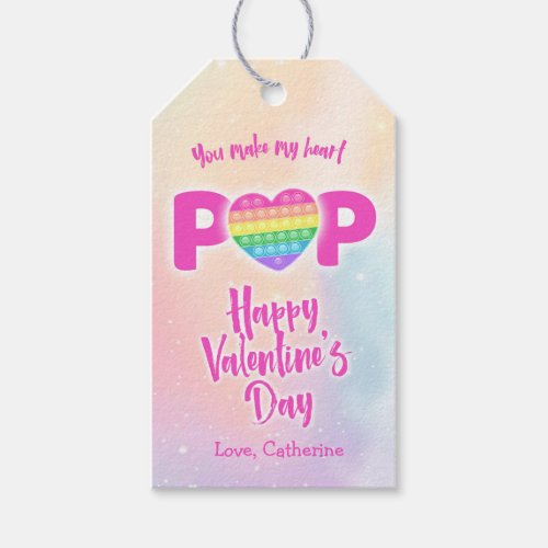 You Make My Heart Pop Valentine Gift Tag