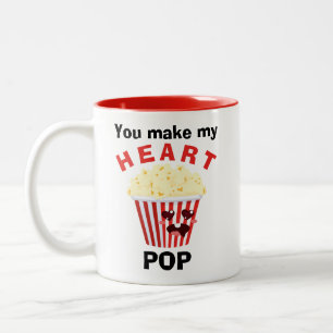 You make my heart pop Valentines Gift Two-Tone Coffee Mug