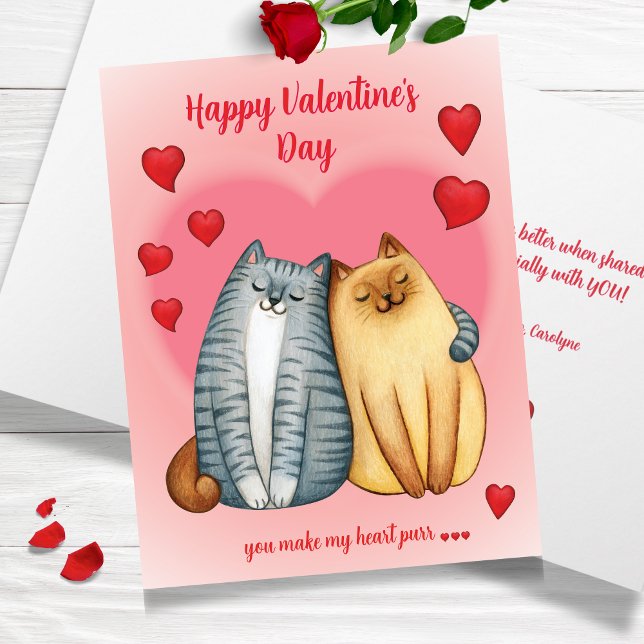 You Make My Heart Purr | Cute Cat Valentine’s Day Card (You Make My Heart Purr | Cute Cat Valentine’s Day Card)