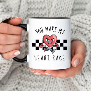 You Make My Heart Race Funny Valentine's Day Mug