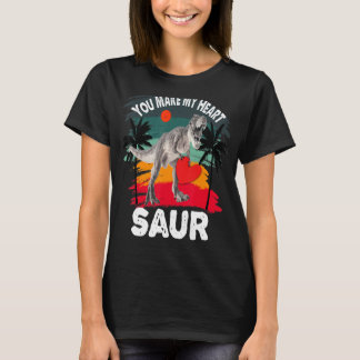 You Make My Heart Saur Valentine Dinosaur Valentin T-Shirt