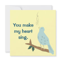 You Make My Heart Sing Bird Flat Greeting Card