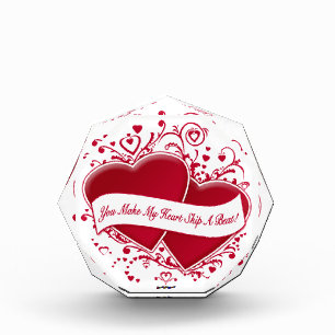 You Make My Heart Skip A Beat! Red Hearts Acrylic Award