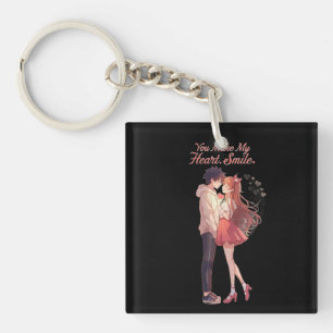 You Make My Heart Smile Anime Couple T-Shirt Keychain
