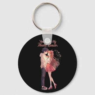 You Make My Heart Smile Anime Couple T-Shirt Keychain