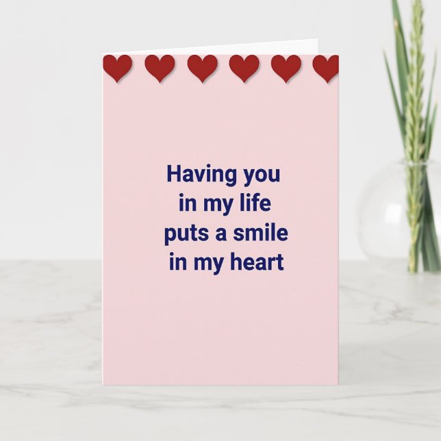 You Make My Heart Smile Card (Front)