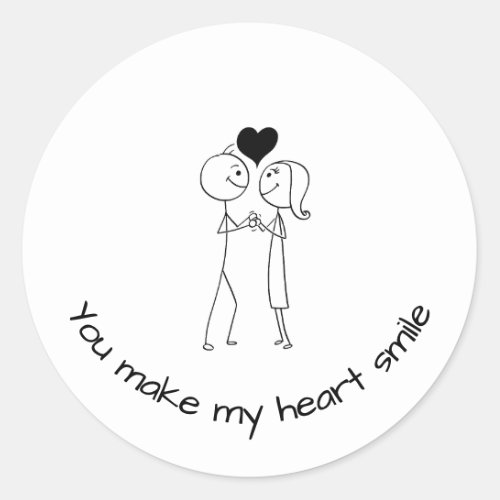 You Make My Heart Smile Couples Sticker 