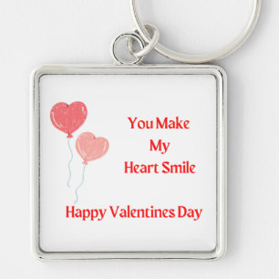 You Make My Heart Smile Happy Valentines Day Keychain