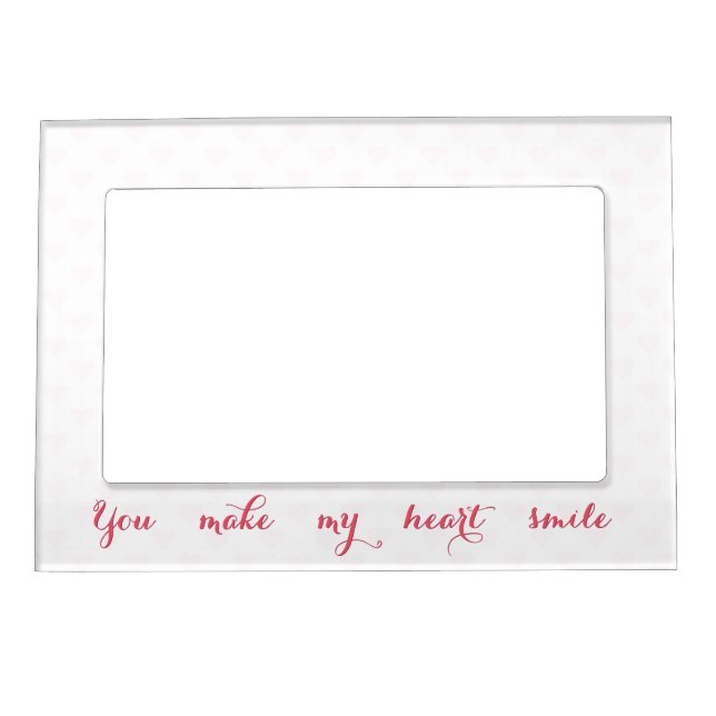 You Make My Heart Smile Hearts Wedding Anniversary Magnetic Frame (Front)