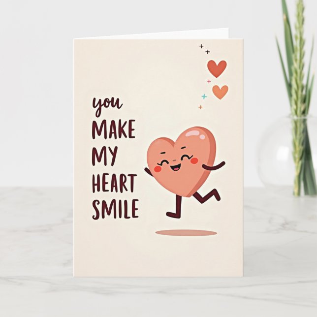 You Make My Heart Smile Love Card (Front)