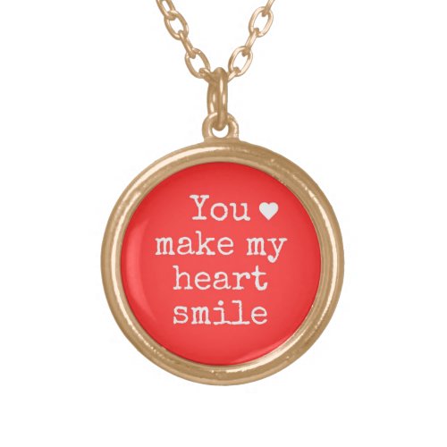 You make my heart smile necklace