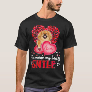 You Make My Heart Smile Pekingese With Heart  T-Shirt