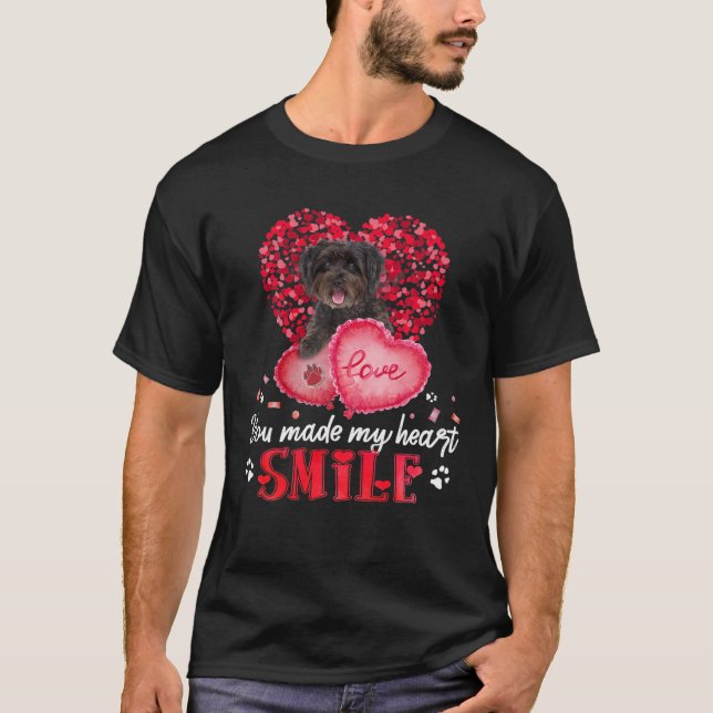 You Make My Heart Smile Schnoodle With Heart T-Shirt (Front)