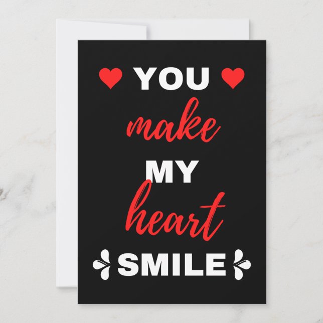 You Make My Heart Smile Thank You Card (Front)