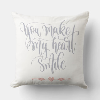 You make my heart smile throw pillow