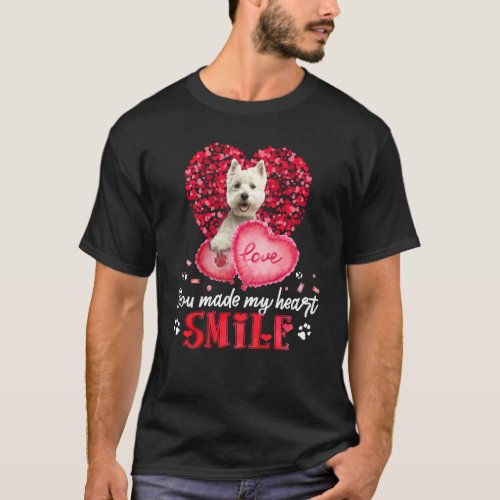 You Make My Heart Smile Westie With Heart T_Shirt