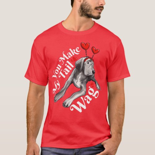 You Make My Tail Wag Funny Labrador Valentines Day T_Shirt