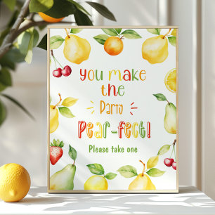 You make the party Pear-fect fruit birthday Poster