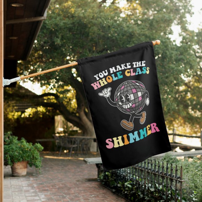 You Make The Whole Class Shimmer Groovy Retro House Flag (In SItu)
