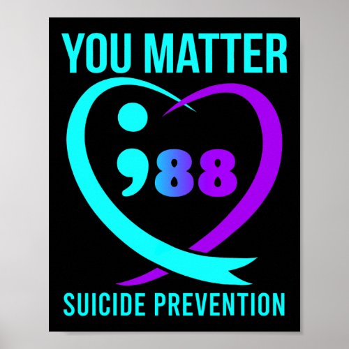 You Matter 988 Suicide Prevention Awareness  Poster