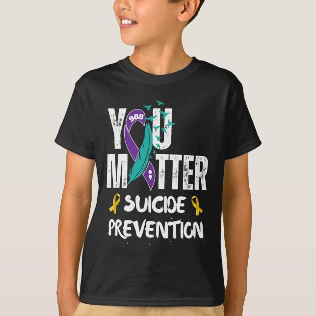 You Matter 988 Suicide Prevention Awareness Ribbon T-Shirt (Front)