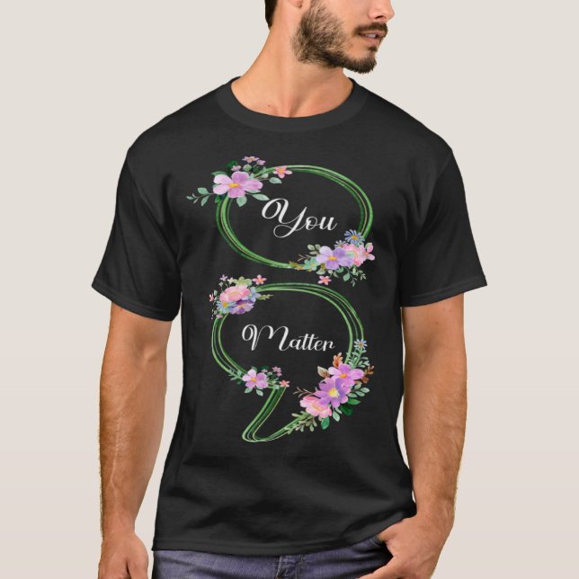 You Matter Green Semicolon Mental Health Awareness T-Shirt (Front)