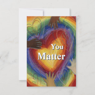 You Matter Rainbow Hearts Art Print Note Card