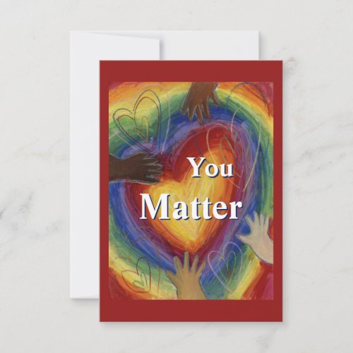You Matter Rainbow Hearts Note Cards
