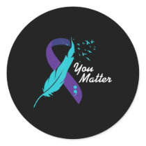 You Matter Ribbon Suicide Awareness Mental Health  Classic Round Sticker