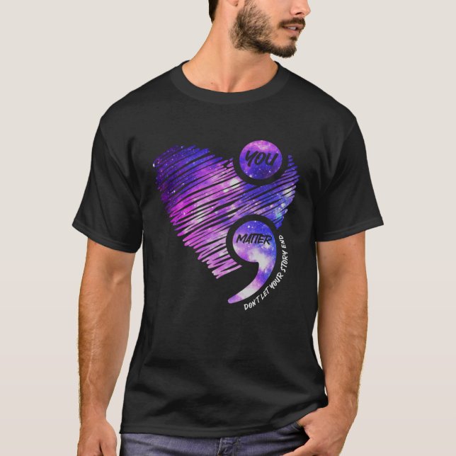 You Matter Semicolon Mental Health Awareness Kid M T-Shirt (Front)