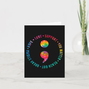 You Matter Semicolon Suicide Prevention Awareness Card
