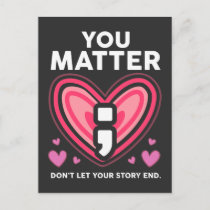 You Matter Story Semicolon Mental Health Awareness Postcard