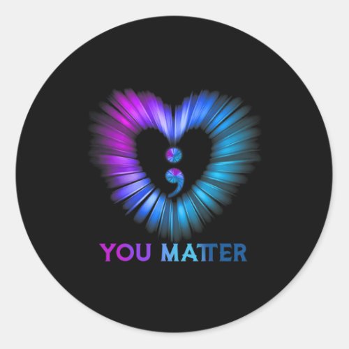 You Matter Suicide Awareness And Prevention Semico Classic Round Sticker