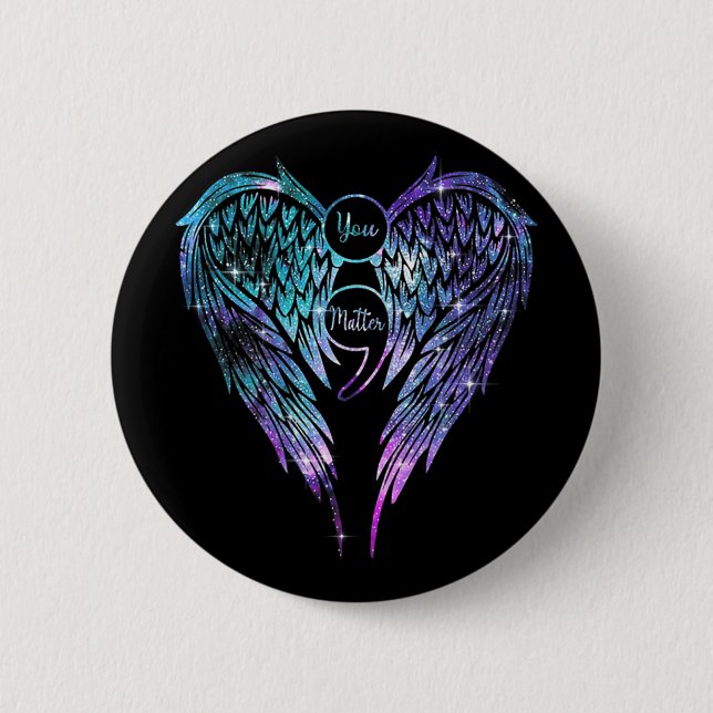 You Matter Wings Suicide Prevention Awareness (on  Button (Front)