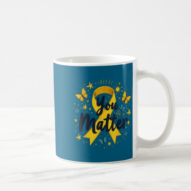 You Matther Suicide Prevention Awareness Yellow Ri Coffee Mug (Right)