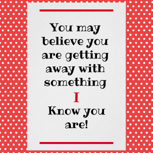 You May Believe I Know Humorous Glossy Poster