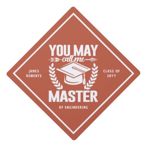 You May Call Me Master Funny Modern Copper Class Graduation Cap Topper