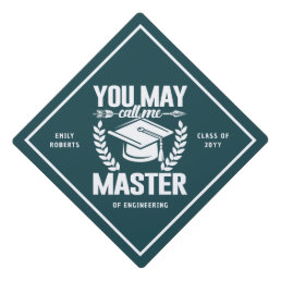You May Call Me Master Funny Modern Green Class Of Graduation Cap Topper